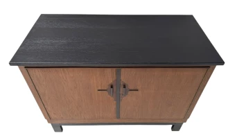 Art Deco Modernist Sideboard or credenza with Black Lacquered Top, 1930s